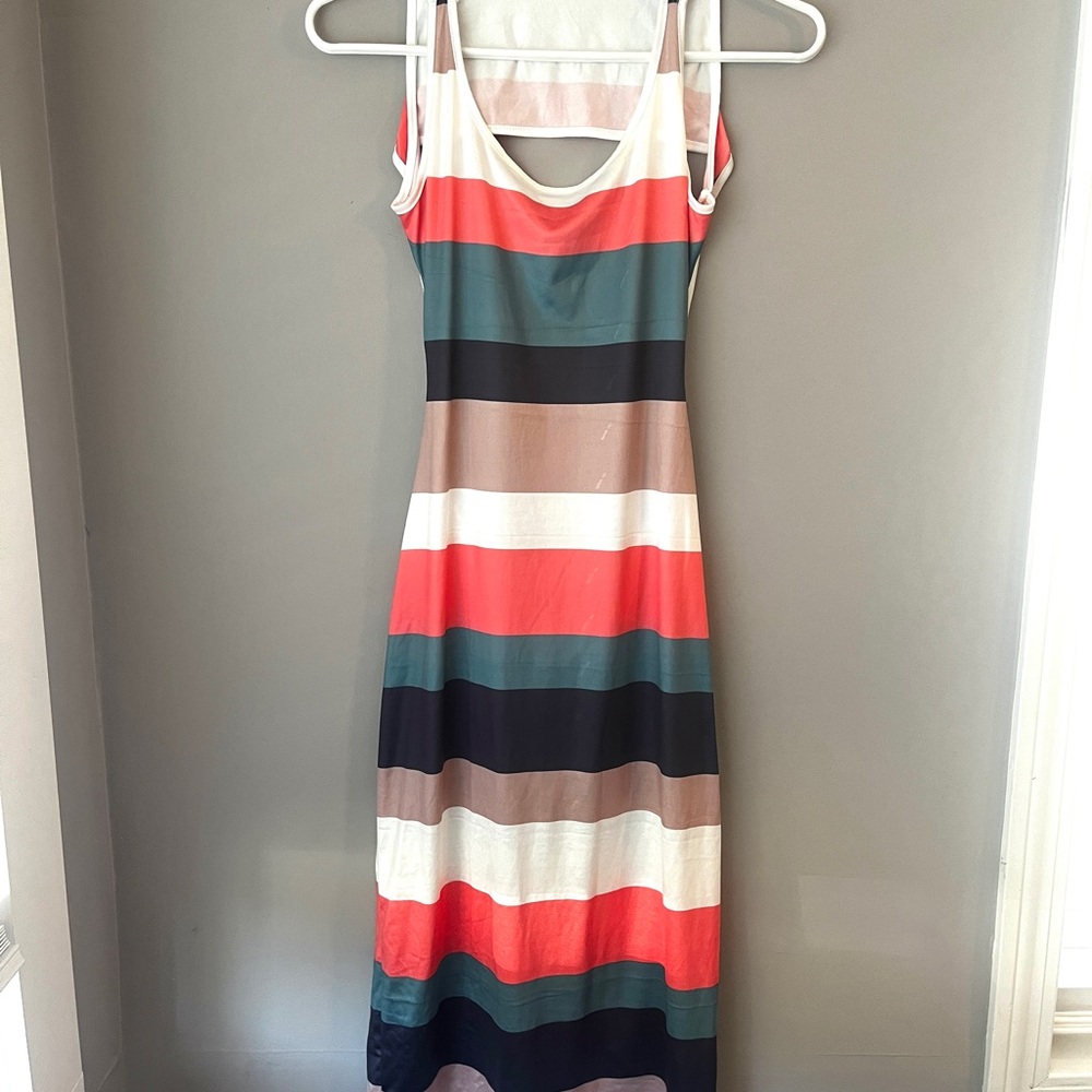 Striped Multicolor Sleeveless Dress
